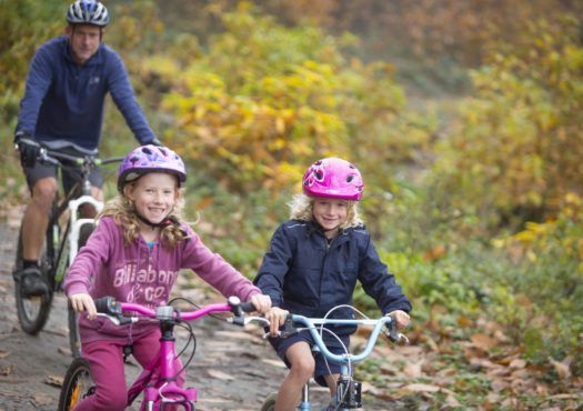 Family cycling banner image