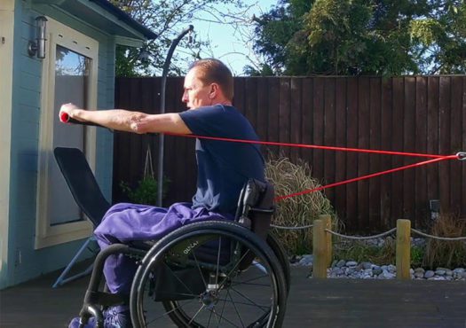 Resistance band wheelchair exercises