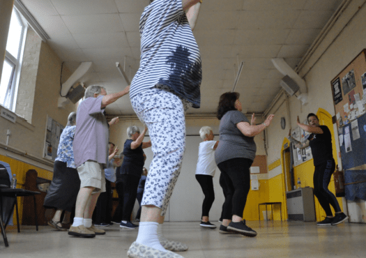 Participants at a dance class