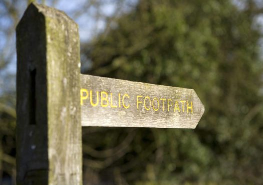 Footpath signpost on Hadlow easy access trail