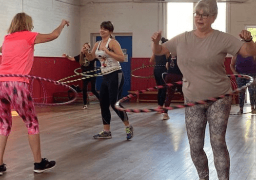 ladies at hula hoop class