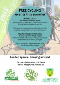 Flyer for free cycling activities in Ashford