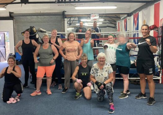 ladies in a boxing gym