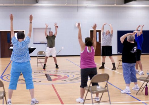 group of people exercising