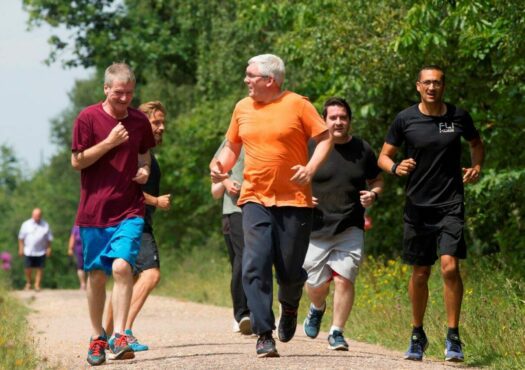 Running group with male lead