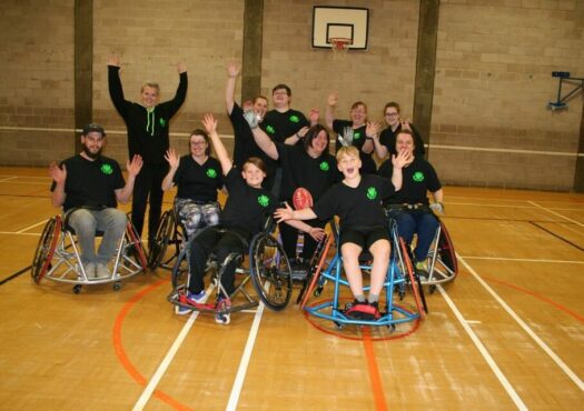 Group of woodland warriors wheelchair rugby league players