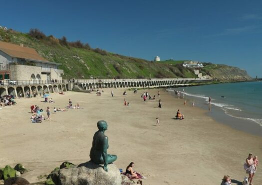 folkestone beach in the sunshine