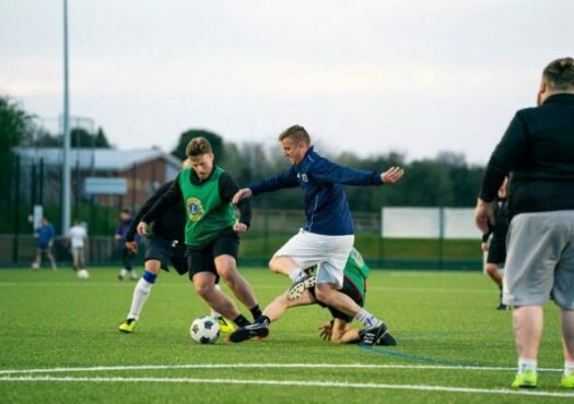 men playing football