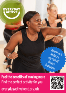 Everyday Active poster with a women in an exercise class
