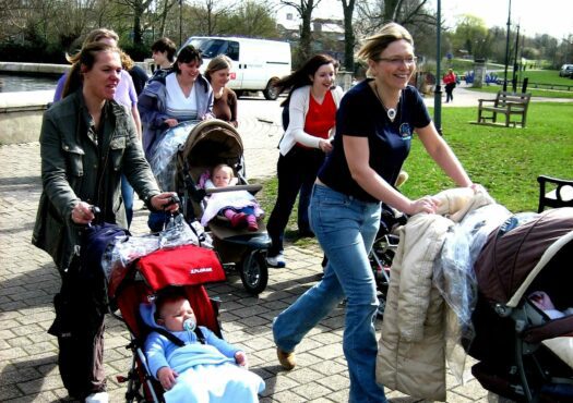 A group of mums walking