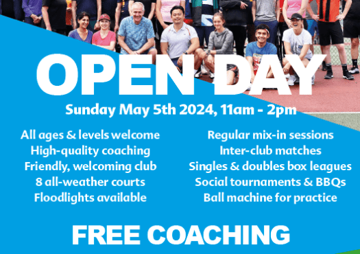 Gravesend Tennis Club open day poster