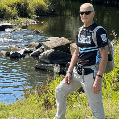 Paul Dennington next to river