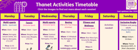 Inclusive Activities Timetable